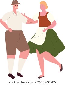Oktoberfest Casal Dançando Vestido Bávaro tradicional