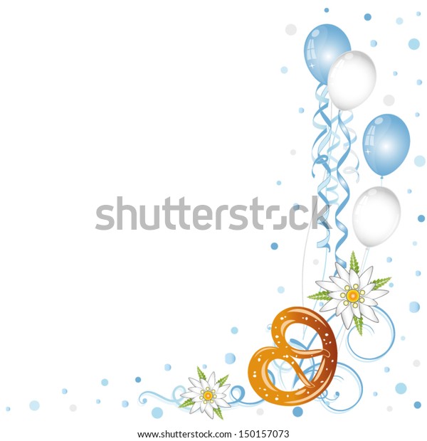 Oktoberfest Decoration Streamers Balloons Pretzel Confetti Stock