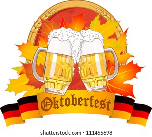 Oktoberfest design with beer glasses