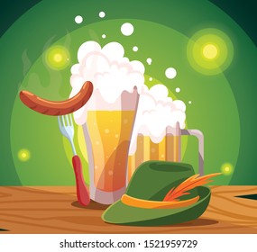 Oktoberfest design, Germany festival celebration europe landmark munich culture and party theme Vector illustration