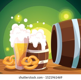 Oktoberfest design, Germany festival celebration europe landmark munich culture and party theme Vector illustration