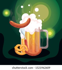 Oktoberfest design, Germany festival celebration europe landmark munich culture and party theme Vector illustration