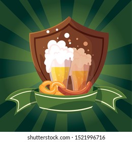Oktoberfest design, Germany festival celebration europe landmark munich culture and party theme Vector illustration