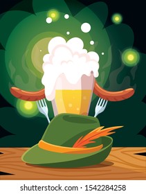 Oktoberfest design, Germany festival celebration europe landmark munich culture and party theme Vector illustration