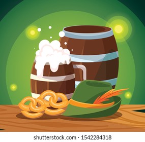 Oktoberfest design, Germany festival celebration europe landmark munich culture and party theme Vector illustration