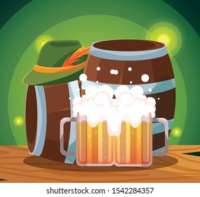 Oktoberfest design, Germany festival celebration europe landmark munich culture and party theme Vector illustration