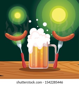 Oktoberfest design, Germany festival celebration europe landmark munich culture and party theme Vector illustration
