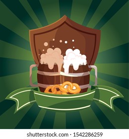 Oktoberfest design, Germany festival celebration europe landmark munich culture and party theme Vector illustration