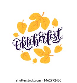 Oktoberfest design with handwritten script lettering. Vector template for banners, posters, flyers, menu, etc.