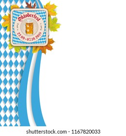 Oktoberfest design on the white background. German text "O zapft is" and "Oktoberfest", translate "on tap" and "Oktoberfest". Eps 10 vector file.