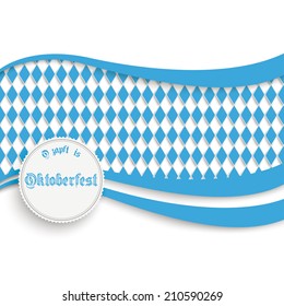 Oktoberfest design on the white background. German text "O'zapft is" and "Oktoberfest", translate "on tap" and "Oktoberfest". Eps 10 vector file.