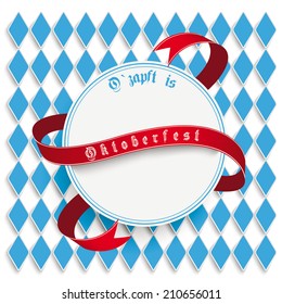 Oktoberfest design on the white background. German text "OÃ?Â´zapft is" and "Oktoberfest", translate "on tap" and "Oktoberfest". Eps 10 vector file.