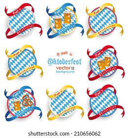 Oktoberfest design on the white background. German text "OÃ?Â´zapft is" and "Oktoberfest", translate "on tap" and "Oktoberfest". Eps 10 vector file.