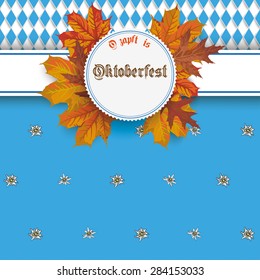 Oktoberfest design on the white background. German text "Ozapft is" and "Oktoberfest", translate "on tap" and "Oktoberfest". Eps 10 vector file.