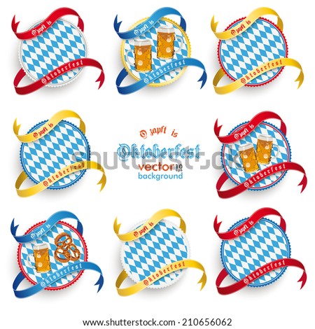 Oktoberfest design on the white background. German text "OÃ?Â´zapft is" and "Oktoberfest", translate "on tap" and "Oktoberfest". Eps 10 vector file.
