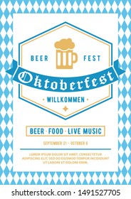 Oktoberfest design template for invitation, poster, flyer, etc. Vector beer festival banner.