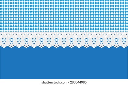 Oktoberfest diamond pattern Bavaria Openwork on a blue background