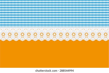 Oktoberfest diamond pattern Bavaria Openwork on a yellow background