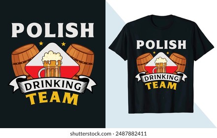 Camiseta del equipo de bebedores de Oktoberfest, Cerveza de Equipo de bebida polaca, camisetas del festival de cerveza alemán