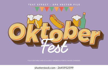 Efeito de texto editável do Oktoberfest em estilo moderno