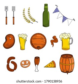 Oktoberfest element collection set in doodle