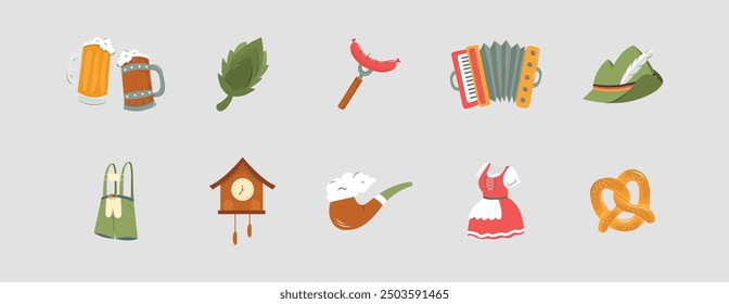 Oktoberfest Element Vector Set, Beer Festival Set