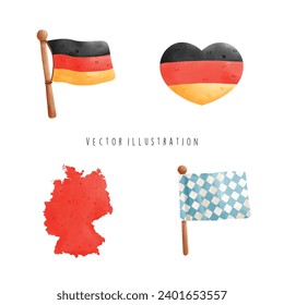 Oktoberfest Element in watercolor style. Vector Illustration