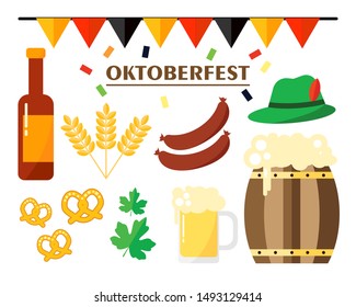 Oktoberfest elements flat design set