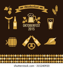 Oktoberfest. Elements and icons for cards, illustration, poster and web design. vector EPS 10