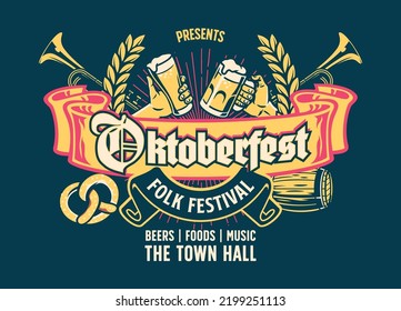 Oktoberfest Event Party Vintage Design