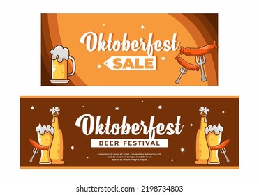 Oktoberfest event social media flat banner design