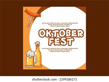 Oktoberfest event social media flat banner design