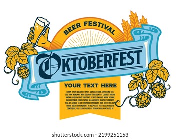 Estilo de etiqueta de cosecha de vintage del evento Oktoberfest