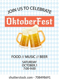 Oktoberfest festival advertisement poster template.Vector illustration.
