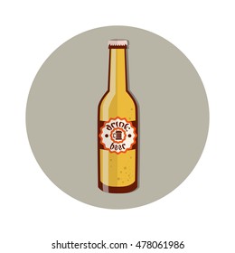 Oktoberfest Festival Bottle Beer Icon Vector Illustration