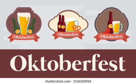 Oktoberfest festival design with icon vectot ilustration