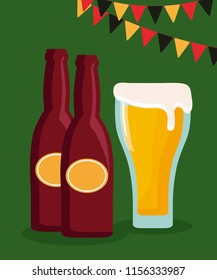 Oktoberfest festival design with icon vectot ilustration
