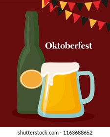 Oktoberfest festival design with icon vectot ilustration