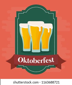 Oktoberfest festival design with icon vectot ilustration
