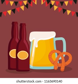 Oktoberfest festival design with icon vectot ilustration