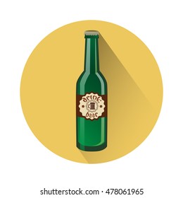 Oktoberfest Festival Glass Bottle Beer Icon Vector Illustration