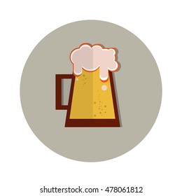 Oktoberfest Festival Glass Mug Beer Icon Vector Illustration