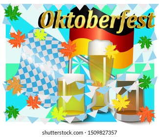 Oktoberfest festival greating postcard decor