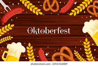 Oktoberfest Festival Hand Drawn Element Background 