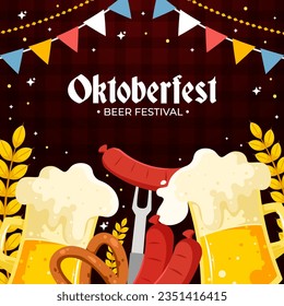 Oktoberfest Festival Illustration vector flat
