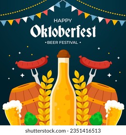 Oktoberfest Festival Illustration vector flat