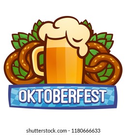 Oktoberfest festival logo. Cartoon of oktoberfest festival vector logo for web design isolated on white background