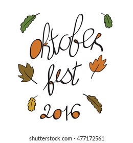 oktoberfest festival pattern in vector. Lettering for your design