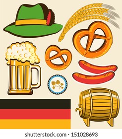 oktoberfest festival symbol objects for design isolated for design