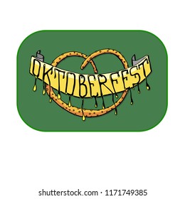 oktoberfest festival Vector hand drawn illustration, abstract baroque style, fantasy, occultism, tattoo art, template for card, poster banner print for t-shirt.
